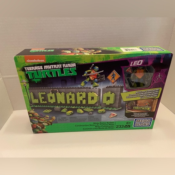 BUILD YOUR OWN NAME MEGA BLOKS Leo/Leonardo Teenage Mutant Ninja Turtles 233pc - Picture 3 of 4